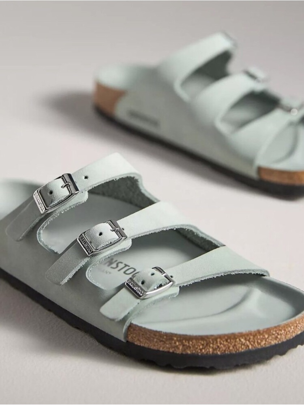 Birkenstock 37 Florida Fresh Sandals in Pure Sage EUC - Picture 1 of 5